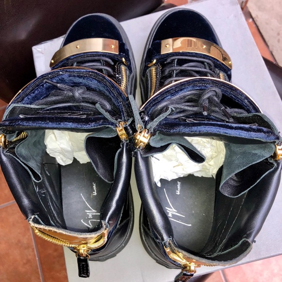 Giuseppe Zanotti Navy velvet May London High-top - Picture 6 of 8